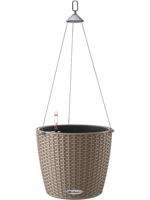 Lechuza Nido Cottage 28 Plant Pot 23cm Height 24cm Dia All Inclusive Set Sand Brown
