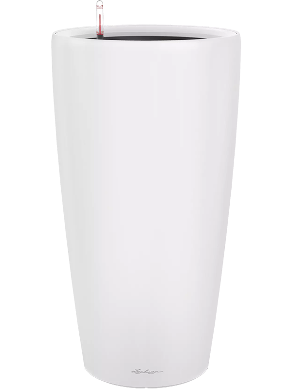 Lechuza Premium Rondo 40 Plant Pot 75cm Height 33cm Dia All inclusive Set White Matt
