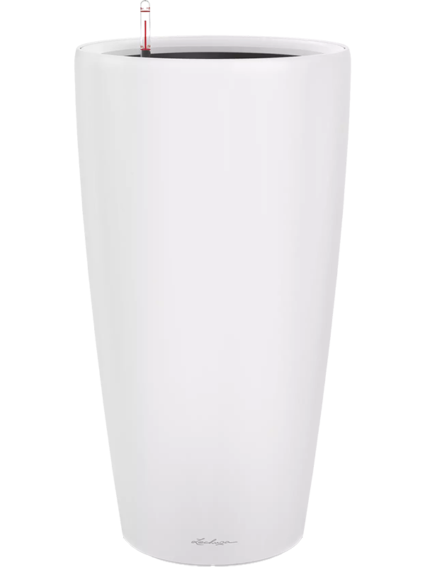 Lechuza Premium Rondo 32 Plant Pot 56cm Height 27cm Dia All inclusive Set White Matt