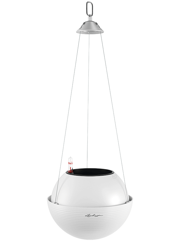 Lechuza Bola Color 23 Plant Pot 18cm Height 12cm Dia All Inclusive Set White