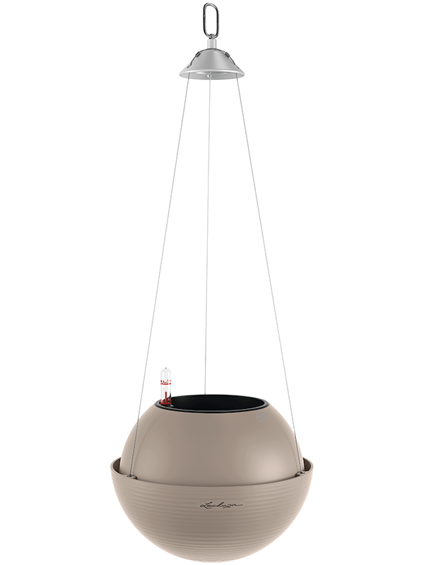 Lechuza Bola Color 23 Plant Pot 18cm Height 12cm Dia All Inclusive Set Sand Brown