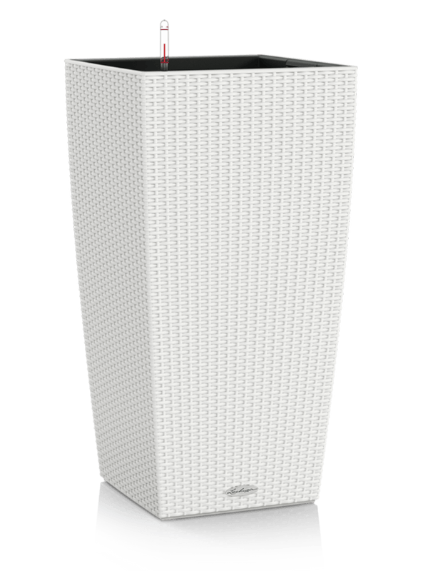 Lechuza Cubico Cottage 40 Plant Pot 75cm Height 38cm Dia All Inclusive Set White