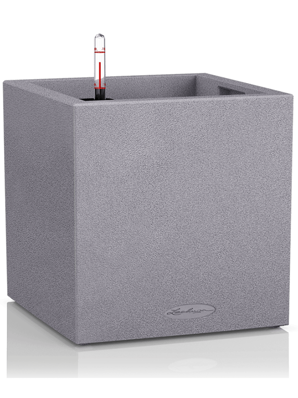 Lechuza Canto Stone 40 Low Plant Pot 41cm Height 34cm Dia All Inclusive Set Stone Grey