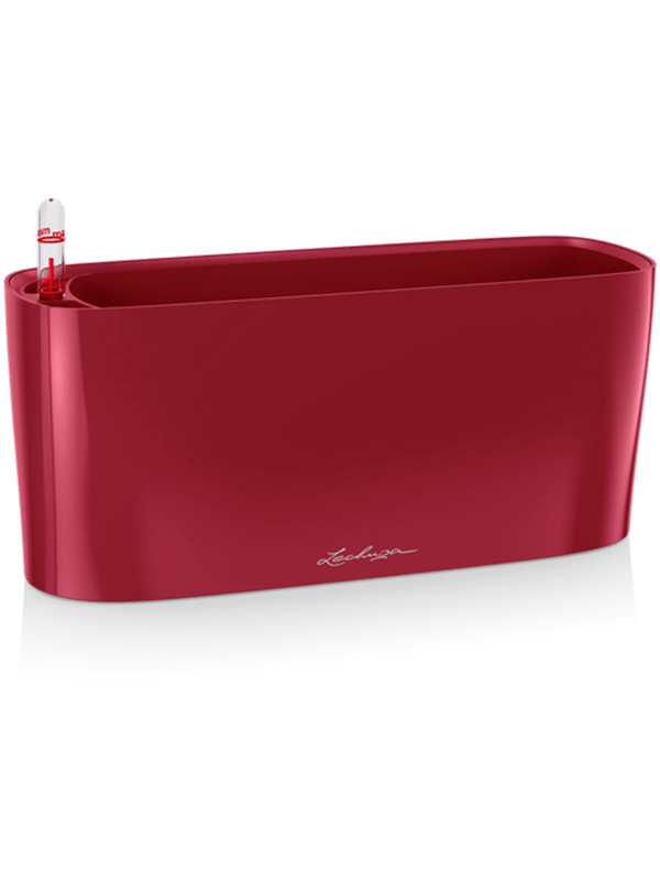 Lechuza Premium Delta 10 Plant Pot 13cm Height 9cm Dia All Inclusive Set Scarlet Red High-gloss