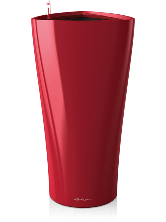 Lechuza Premium Delta 40 Plant Pot 75cm Height 33cm Dia All Inclusive Set Scarlet Red High-gloss
