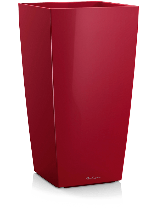 Lechuza Cubico Plant Pot 56cm Height 29cm Dia Scarlet Red High-gloss