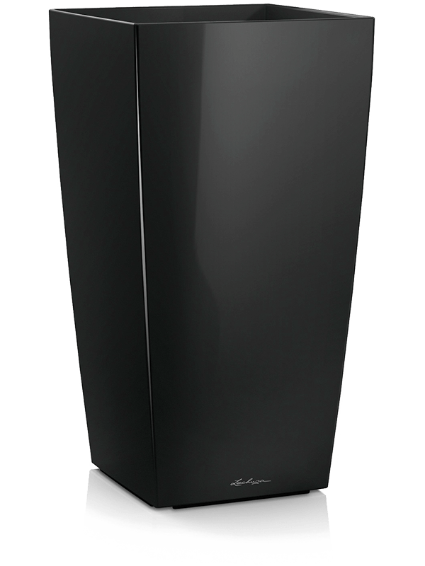 Lechuza Cubico Plant Pot 75cm Height 38cm Dia Black High Gloss
