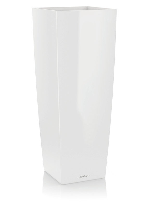 Lechuza Cubico Alto Plant Pot 105cm Height 38cm Dia White