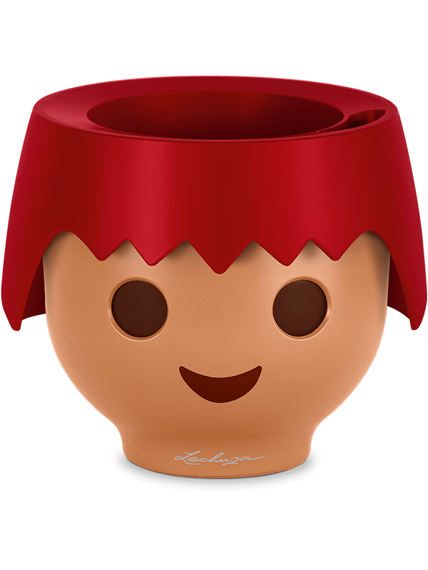 Lechuza Ojo Plant Pot 16cm Height 12cm Dia All-in-One Set Fire Red