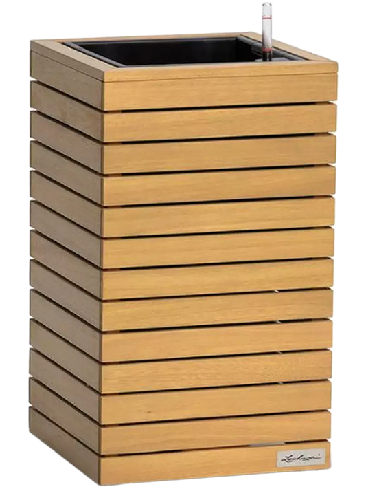 Lechuza Palo Natural Wood 35 Plant Pot 59cm Height 25cm Dia All Inclusive Set High