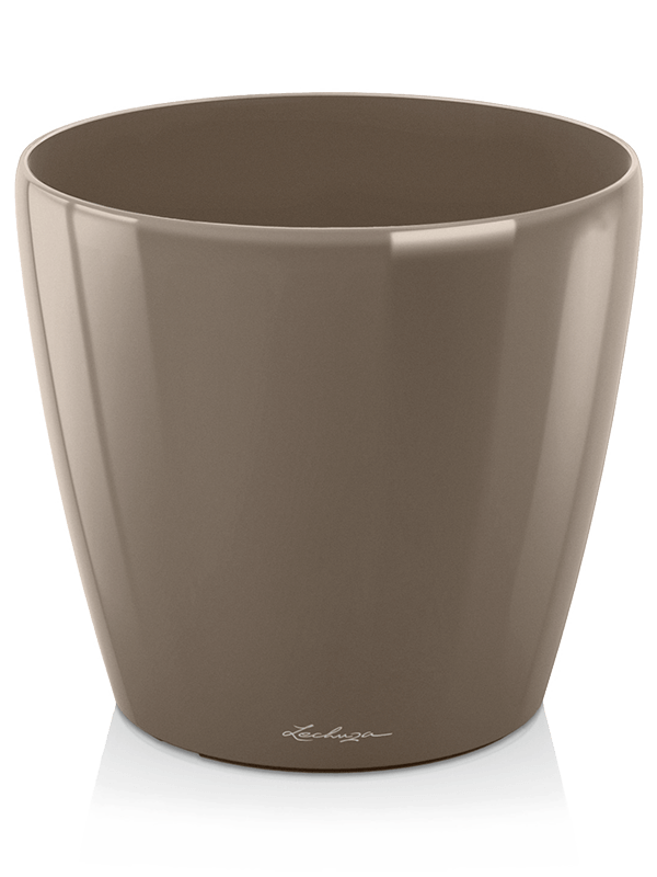 Lechuza Classico Plant Pot 20cm Height 20cm Dia Taupe High Gloss