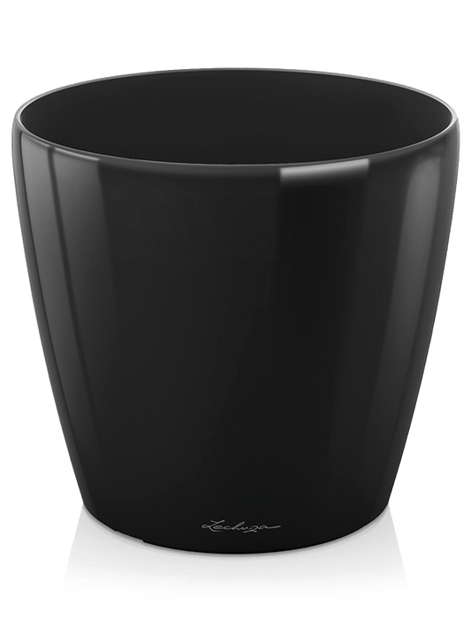 Lechuza Classico Plant Pot 20cm Height 20cm Dia Black High Gloss