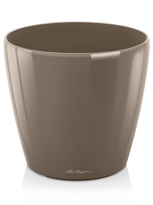 Lechuza Classico Plant Pot 32cm Height 33cm Dia Taupe High Gloss