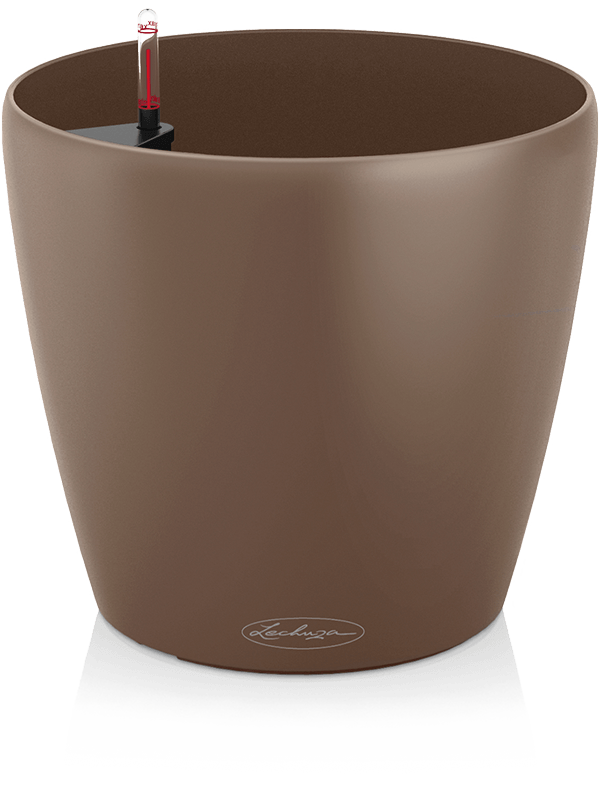 Lechuza Classico Color 18 Plant Pot 17cm Height 17cm Dia All inclusive set nutmeg