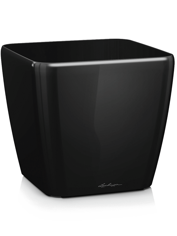 Lechuza Quadro Plant Pot 20cm Height 20cm Dia Black High Gloss