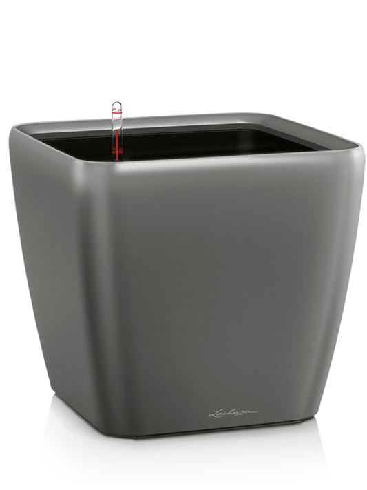 Lechuza Premium Quadro LS 35 Plant Pot 33cm Height 29cm Dia All Inclusive Set Anthracite