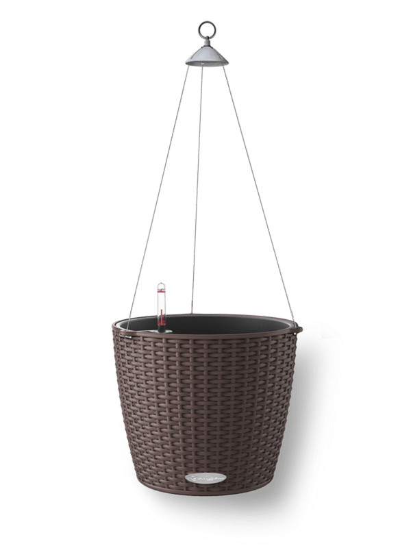 Lechuza Nido Cottage 28 Plant Pot 23cm Height 24cm Dia All Inclusive Set Mocha