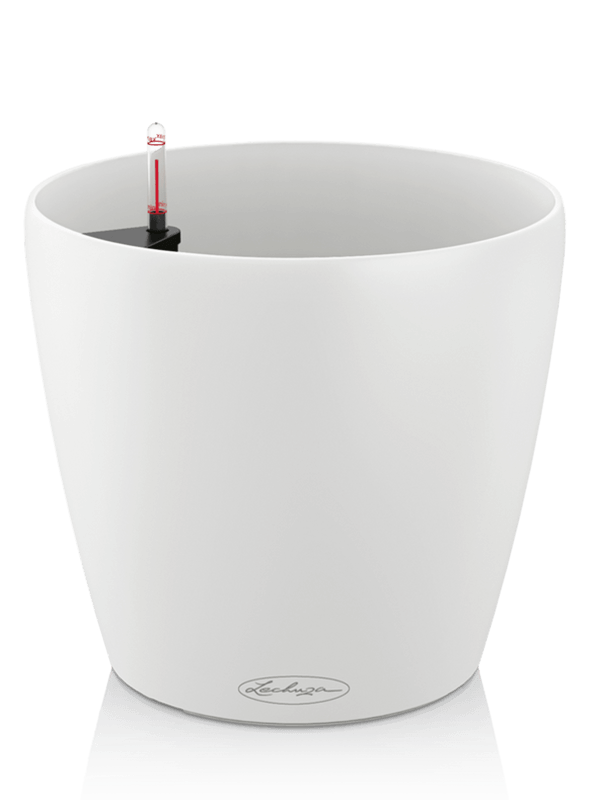 Lechuza Classico 28 Plant Pot 26cm Height 27cm Dia All Inclusive Set White