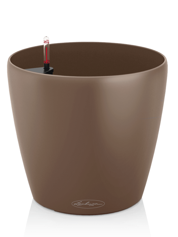 Lechuza Classico 28 Plant Pot 26cm Height 27cm Dia All Inclusive Set Nutmeg