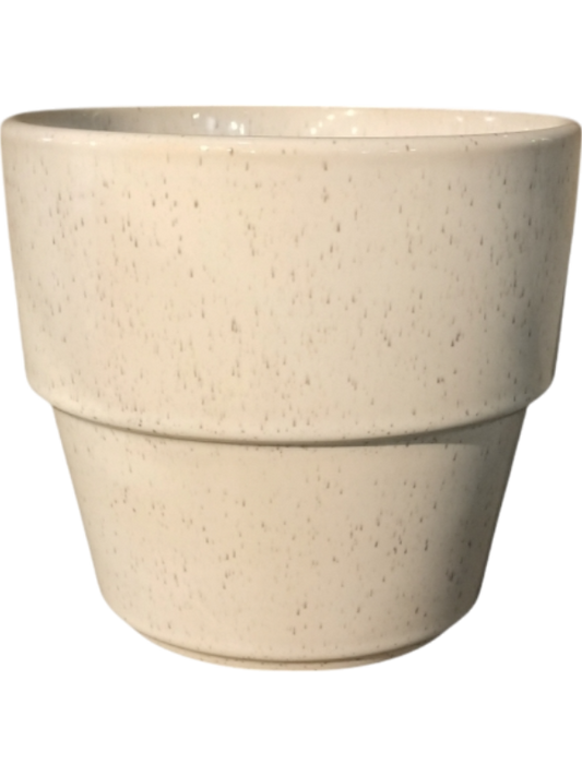 Cera Plant Pot 16cm Height 15cm Dia Pot Reactive White