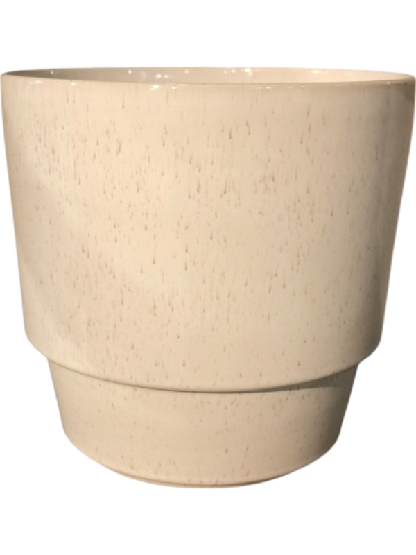 Cera Plant Pot 22cm Height 20cm Dia Pot Reactive White