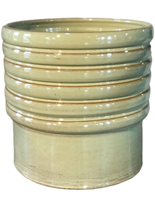 Doom Plant Pot 35cm Height 36cm Dia Pot Shiny Olive