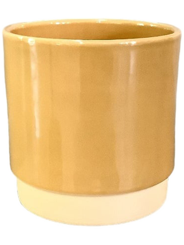 Eno Duo Plant Pot 11cm Height 9cm Dia Pot Shiny Dusty Ochre