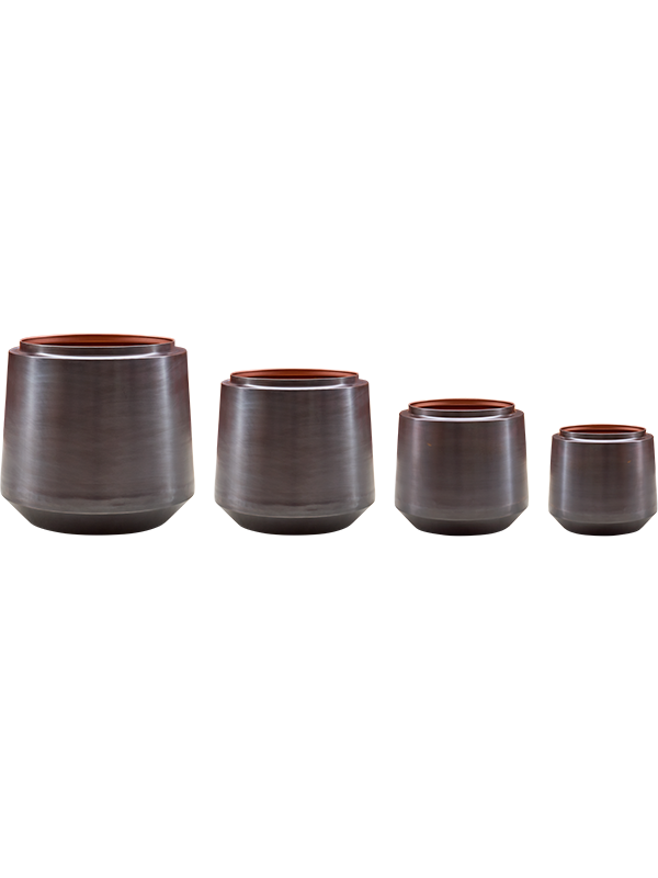 Indigo Plant Pot 62cm Height 59cm Dia Pot Vintage Cupper (set of 4)