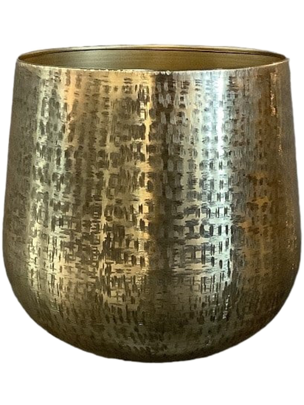 Karakter Plant Pot 22cm Height 20cm Dia Pot Old Gold Hand Grinded