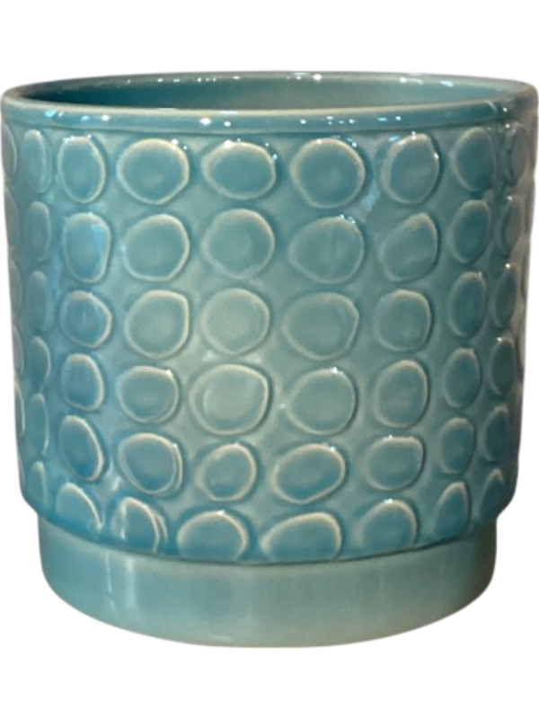 Eno Pebble Plant Pot 16cm Height 15cm Dia Pot Shiny Blondi Blue