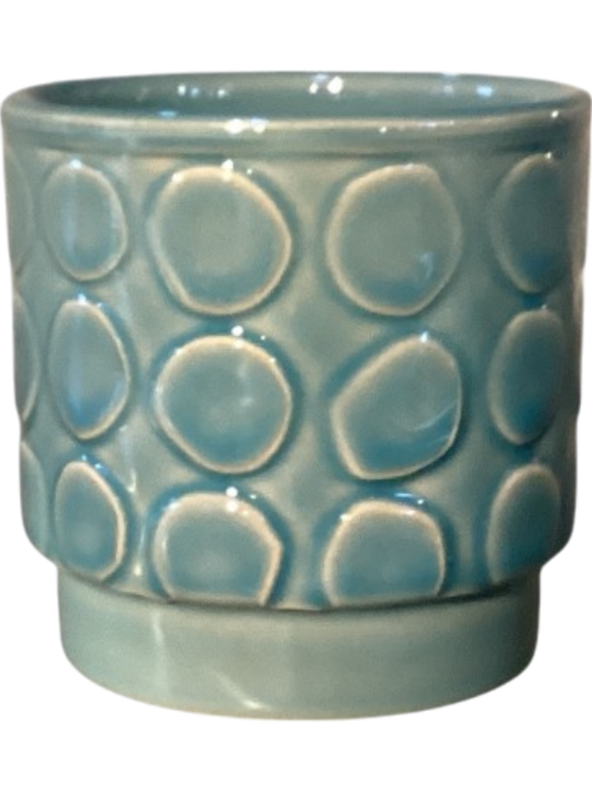 Eno Pebble Plant Pot 8cm Height 7cm Dia Pot Shiny Blondi Blue