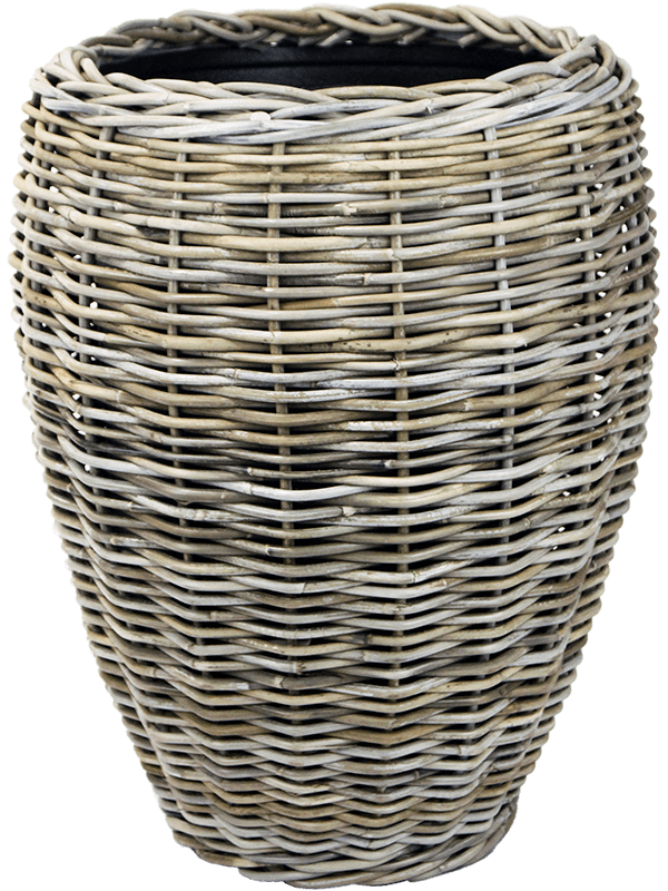 Drypot Rattan Plant Pot 62cm Height 35cm Dia Vase grey