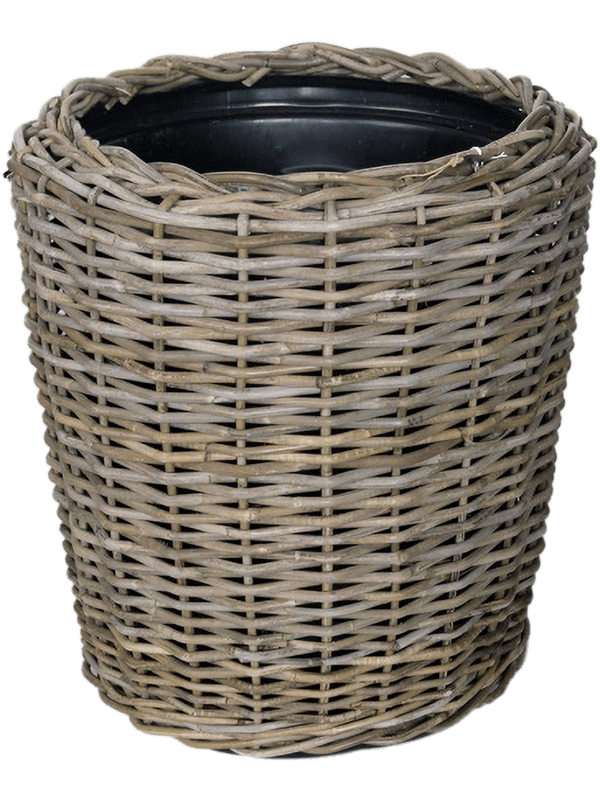 Drypot Rattan Plant Pot 47cm Height 36cm Dia Round grey