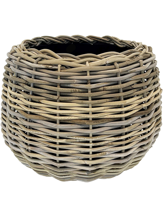Drypot Rattan Plant Pot 34cm Height 30cm Dia Tina Grey