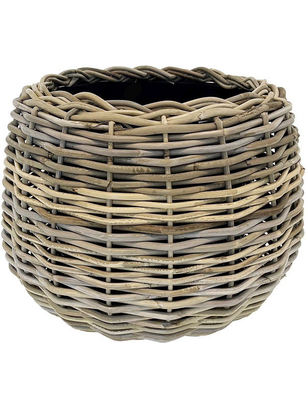 Drypot Rattan Plant Pot 44cm Height 34cm Dia Tina Grey