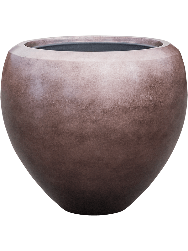 Baq Metallic Silver leaf Plant Pot 45cm Height 33cm Dia Couple Matt Coffee (with liner)