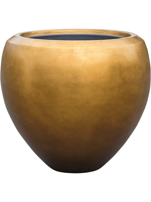 Baq Metallic Silver leaf Plant Pot 45cm Height 33cm Dia Couple Matt Honey (with liner)
