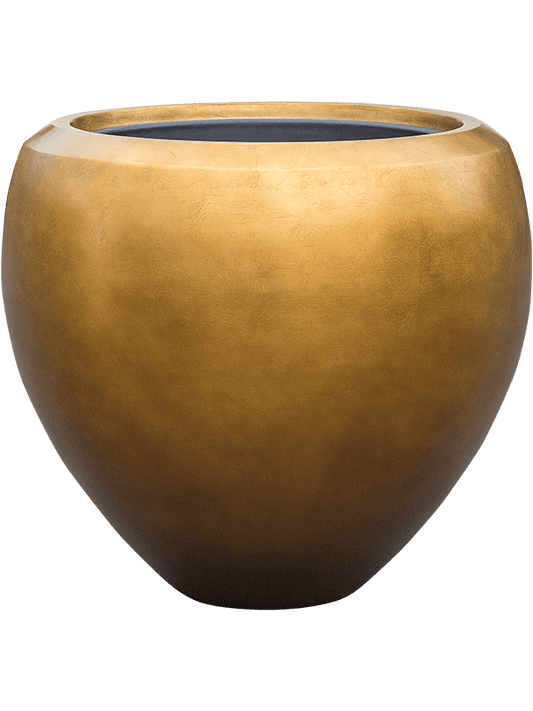 Baq Metallic Silver leaf Plant Pot 45cm Height 33cm Dia Couple Matt Honey (with liner)