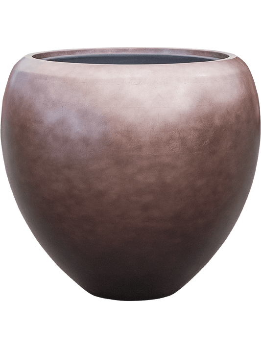 Baq Metallic Silver leaf Plant Pot 55cm Height 41cm Dia Couple Matt Coffee (with liner)