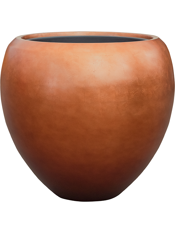 Baq Metallic Silver leaf Plant Pot 55cm Height 41cm Dia Couple Matt Copper (with liner)