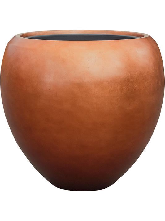 Baq Metallic Silver leaf Plant Pot 55cm Height 41cm Dia Couple Matt Copper (with liner)