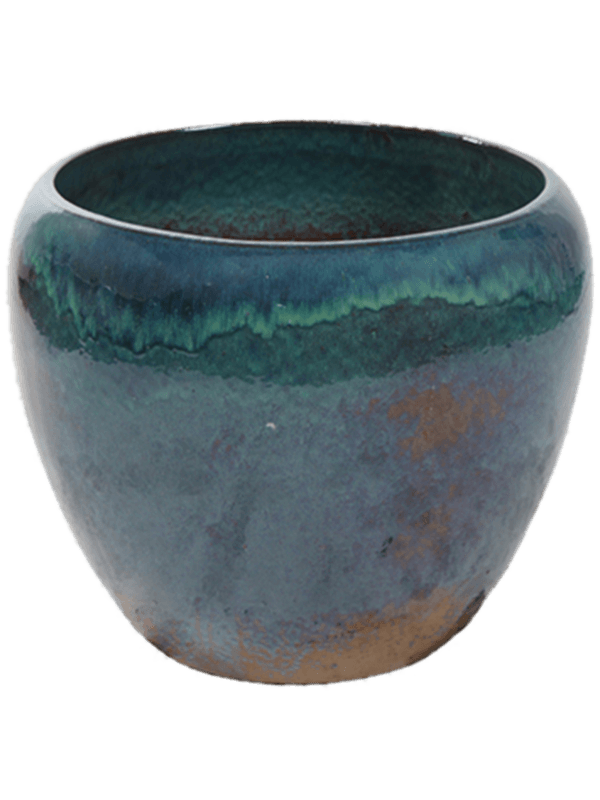 Mystic Plant Pot 36cm Height 35cm Dia Globe Metal Ocean