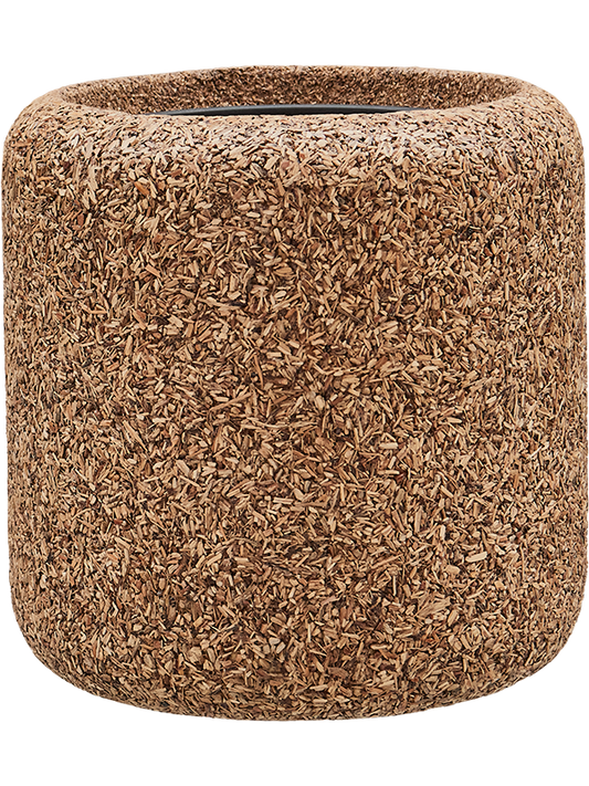 Baq Naturescast Plant Pot 34cm Height 24cm Dia Cylinder Natural (with liner)