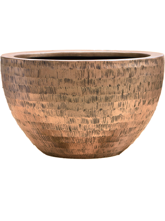 Baq Opus Hammered Plant Pot 27cm Height 30cm Dia Bowl Gold