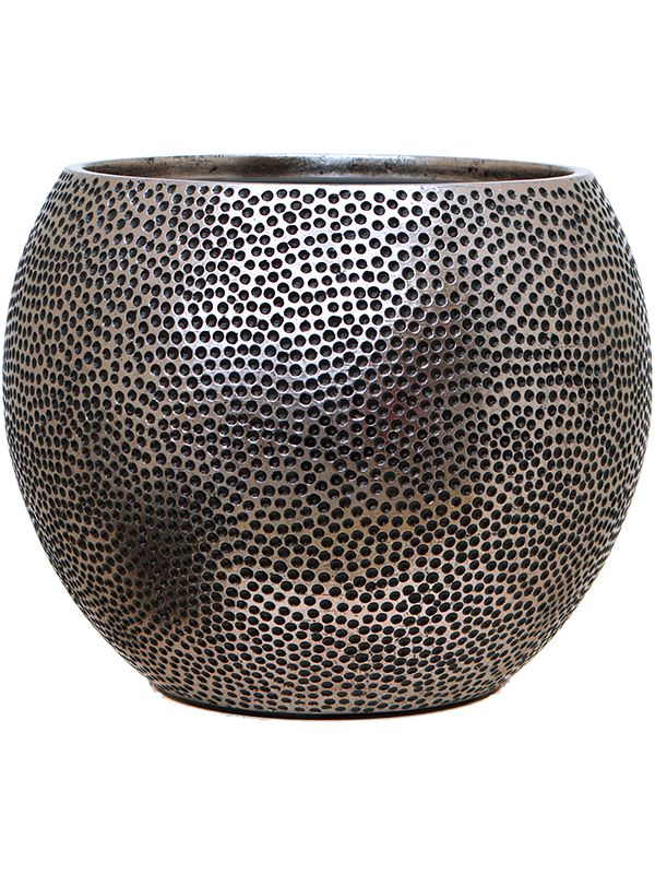 Baq Opus Hit Plant Pot 32cm Height 27cm Dia Globe Silver (with liner)
