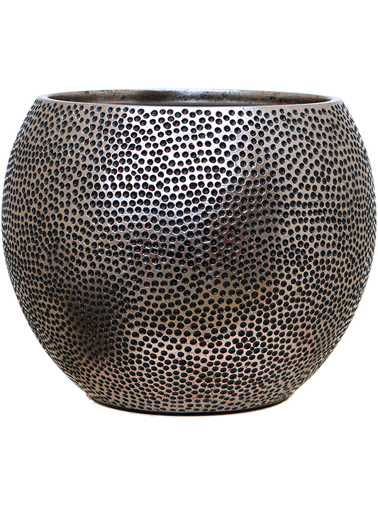 Baq Opus Hit Plant Pot 32cm Height 27cm Dia Globe Silver (with liner)