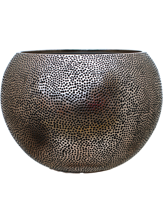 Baq Opus Hit Plant Pot 43cm Height 41cm Dia Globe Silver (with liner)