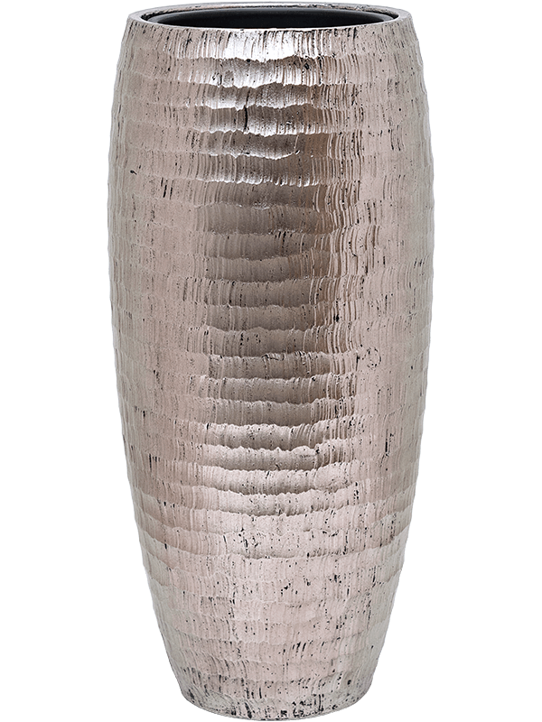 Baq Opus Hammered Plant Pot 75cm Height 24cm Dia Partner Silver (with liner)