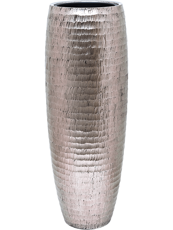 Baq Opus Hammered Plant Pot 97cm Height 24cm Dia Partner Silver (with liner)