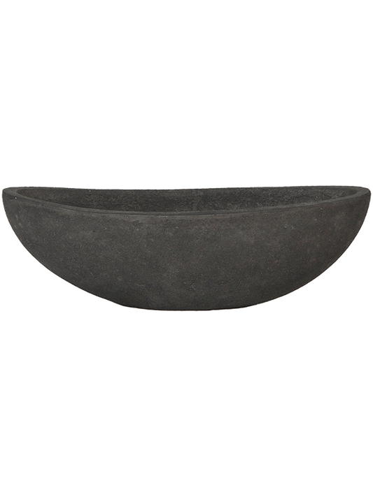 Baq Polystone Plain Plant Pot 13cm Height 18cm Dia Boat Smoke